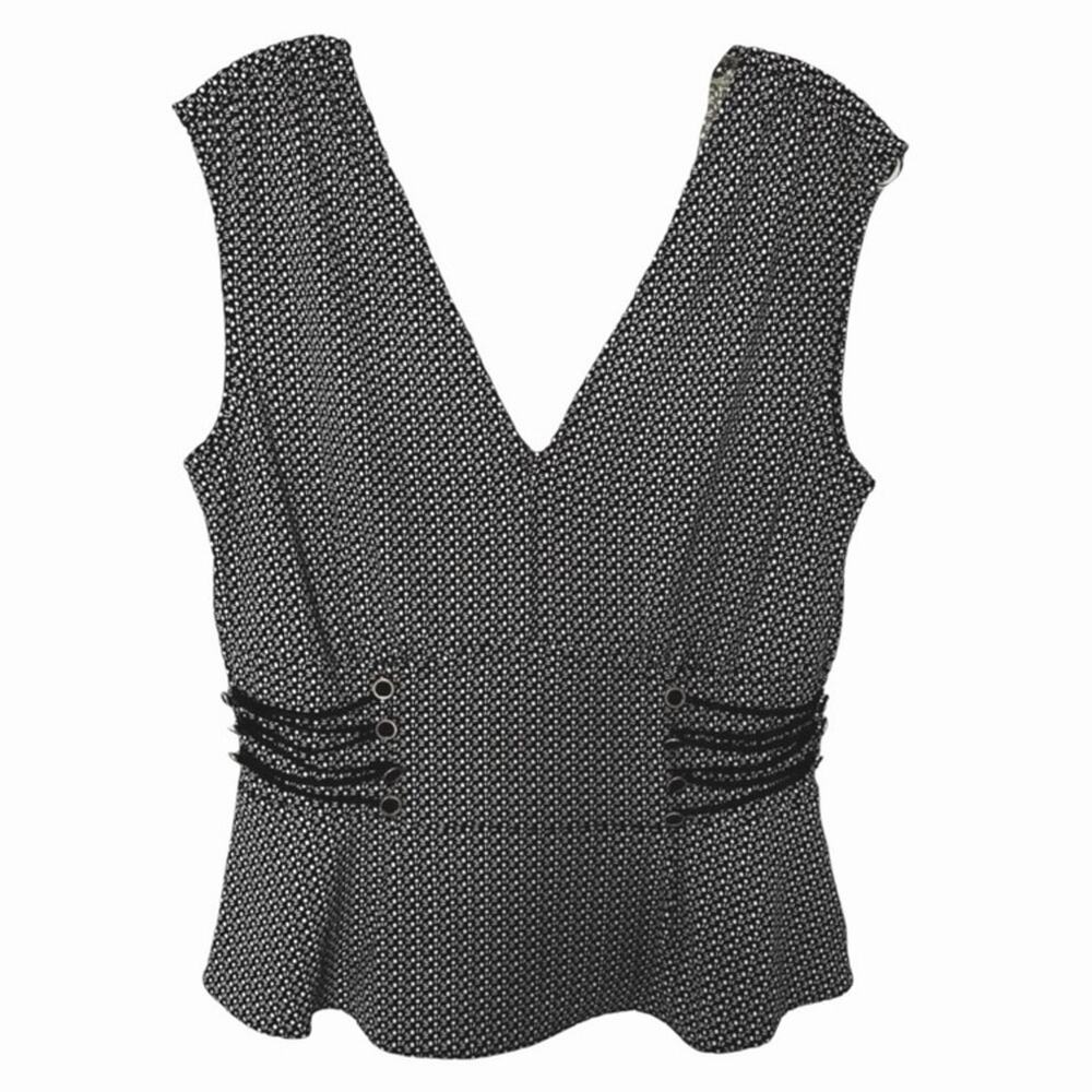 White House Black Market Stretch Black Peplum Top - Medium, NWOT